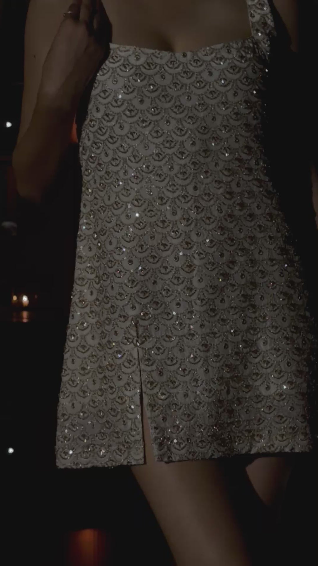Hand Embroidered Cut Dana & Embellishment Mini Dress
