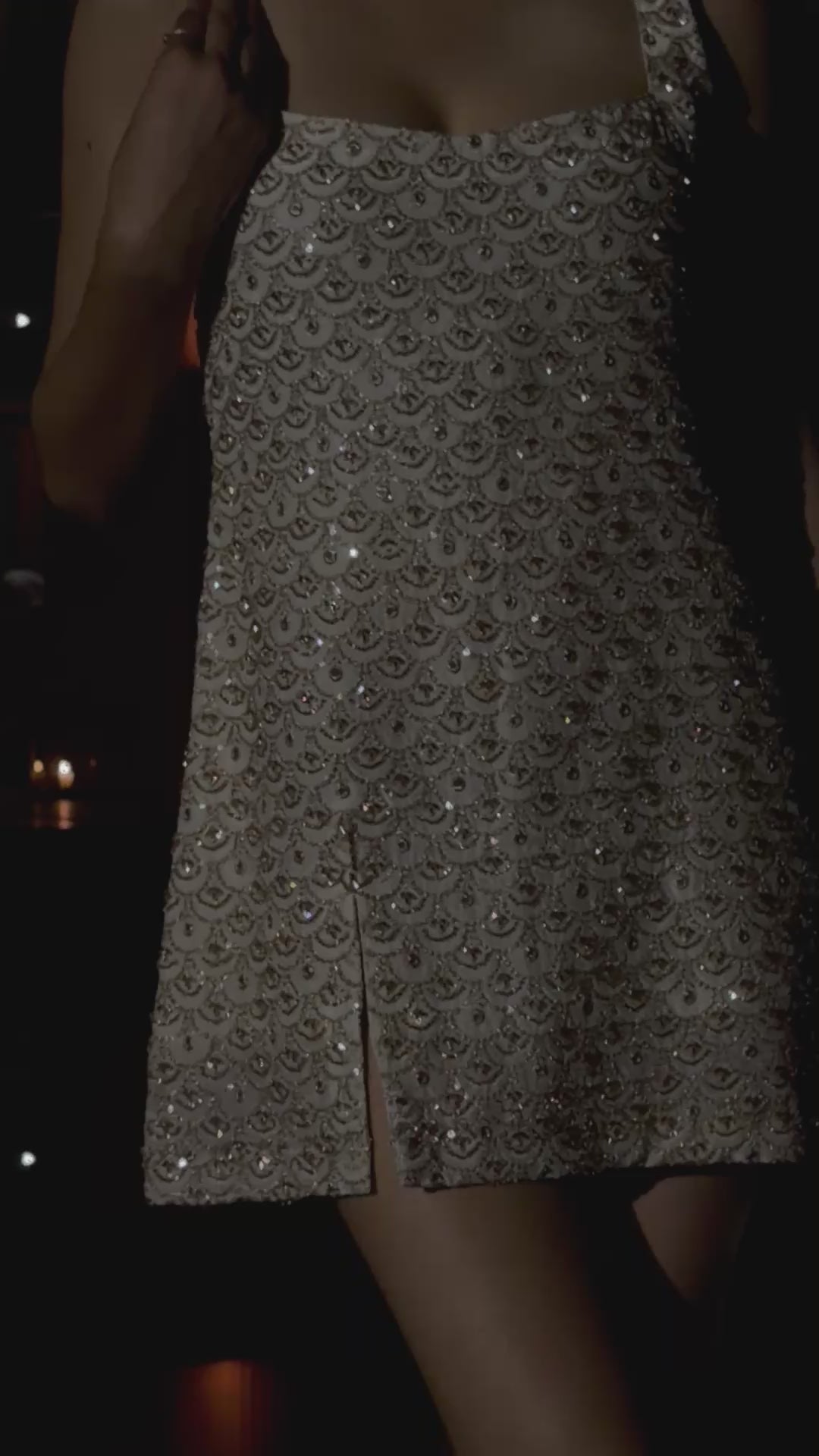 Hand Embroidered Cut Dana & Embellishment Mini Dress